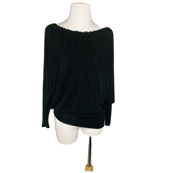 Vintage Bebe Dolman Sleeve Ruched OverSized Blouse - Picture 2 of 4